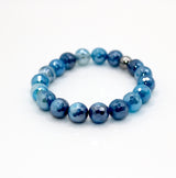 Bracelet "Essentiel" Agate bleue facettée