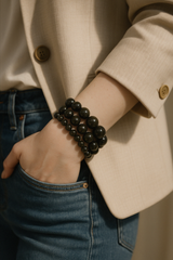 Bracelet "Essentiel" Obsidienne dorée