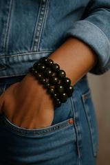 Bracelet "Essentiel" Obsidienne dorée