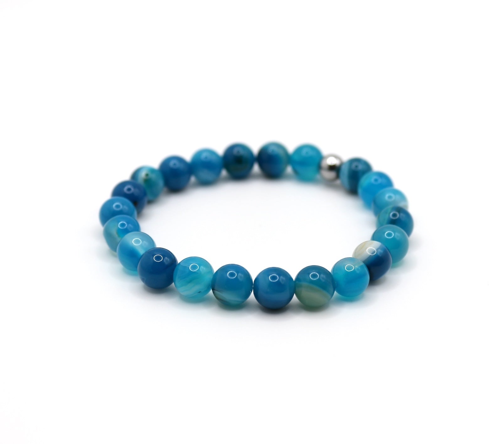 Bracelet "Essentiel" Agate bleue