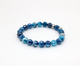 Bracelet "Essentiel" Agate bleue facettée