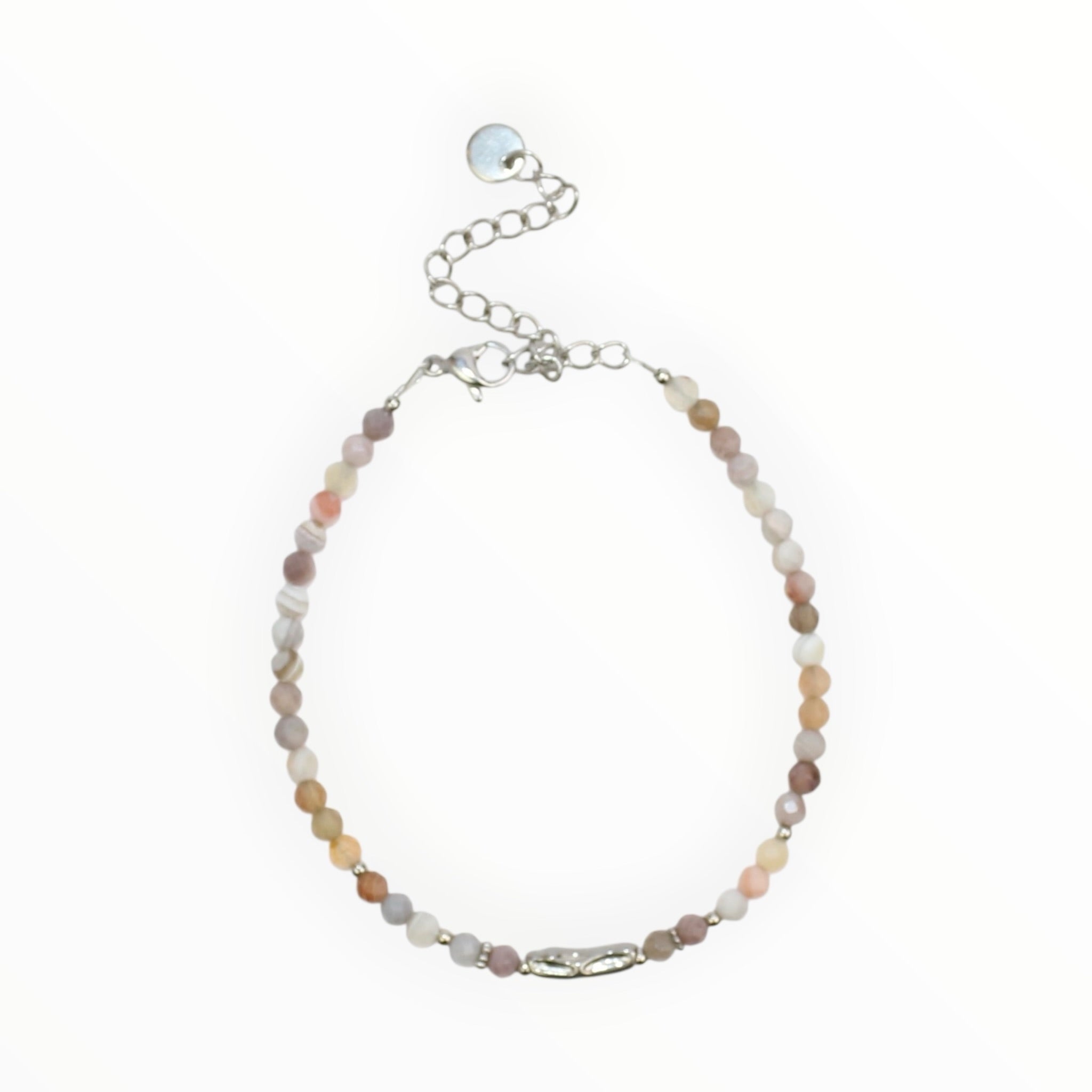 Bracelet "Coraux" Agate Botswana facettée