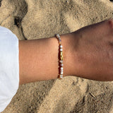 Bracelet "Coraux" Agate Botswana facettée