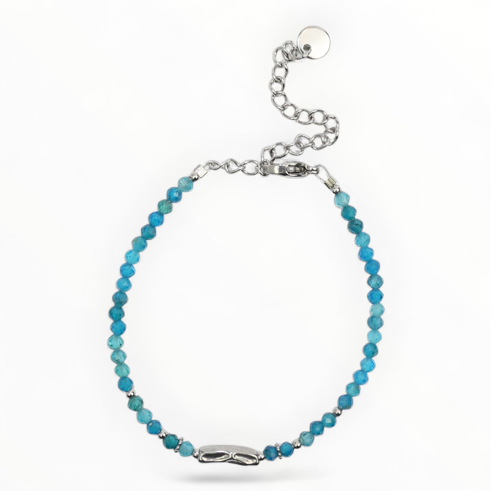Bracelet "Coraux" Apatite bleue facettée