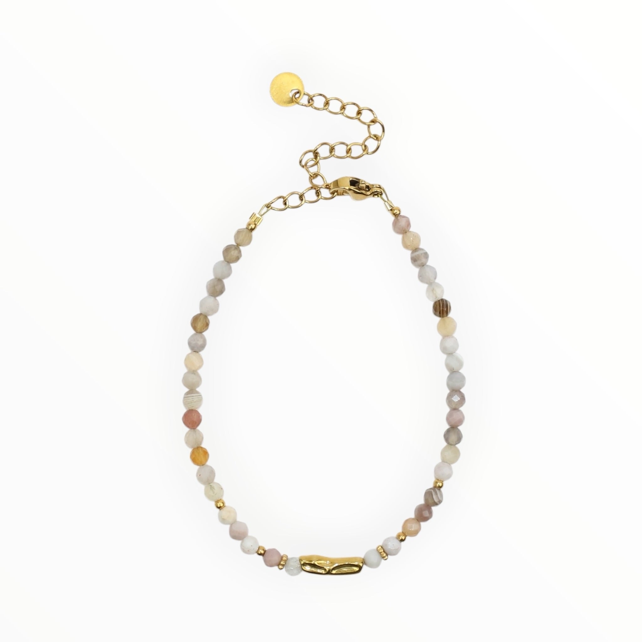 Bracelet "Coraux" Agate Botswana facettée