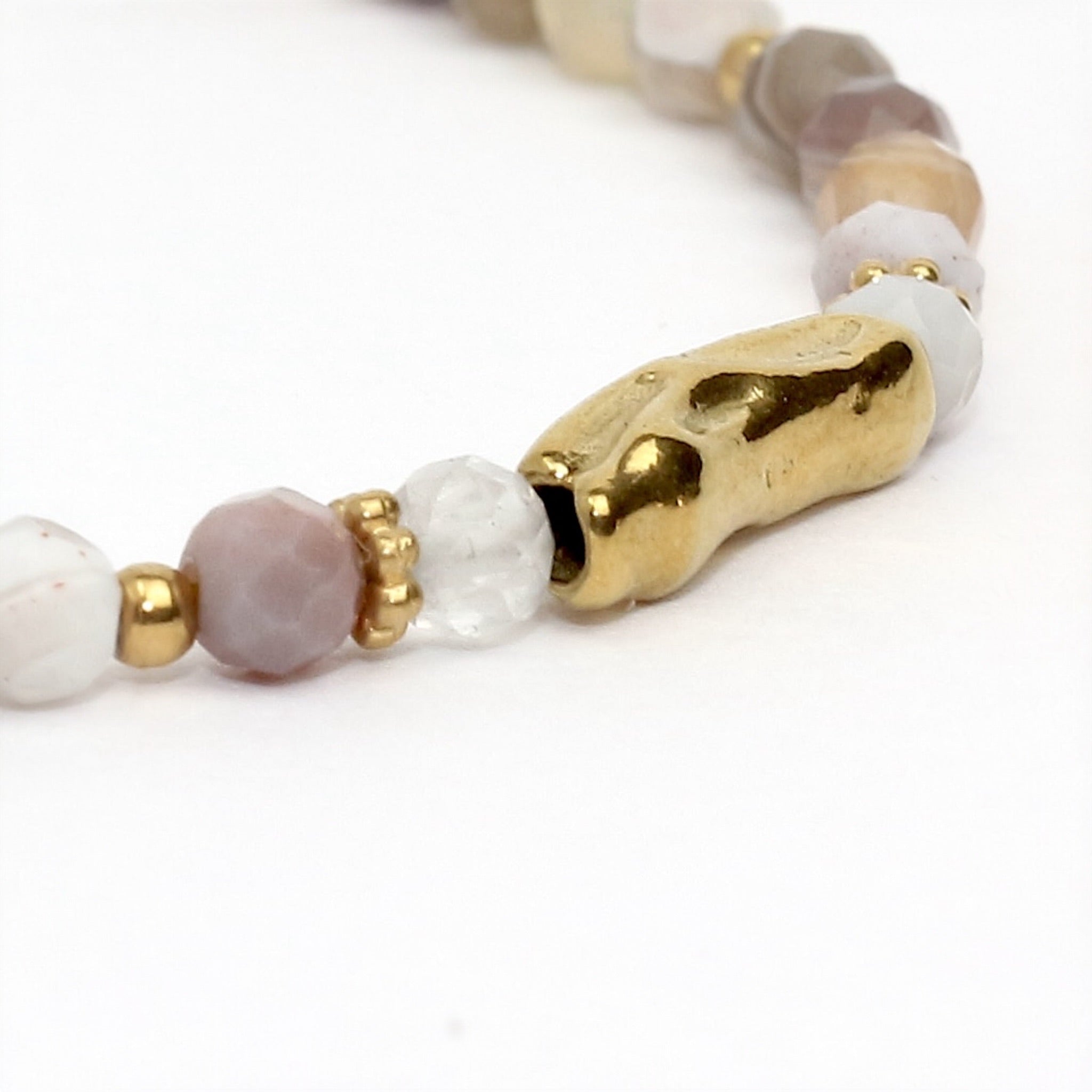 Bracelet "Coraux" Agate Botswana facettée