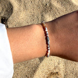 Bracelet "Coraux" Agate Botswana facettée