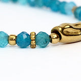 Bracelet "Coraux" Apatite bleue facettée