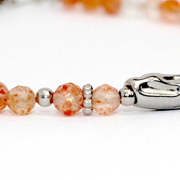Bracelet "Coraux" Pierre de Soleil facettée