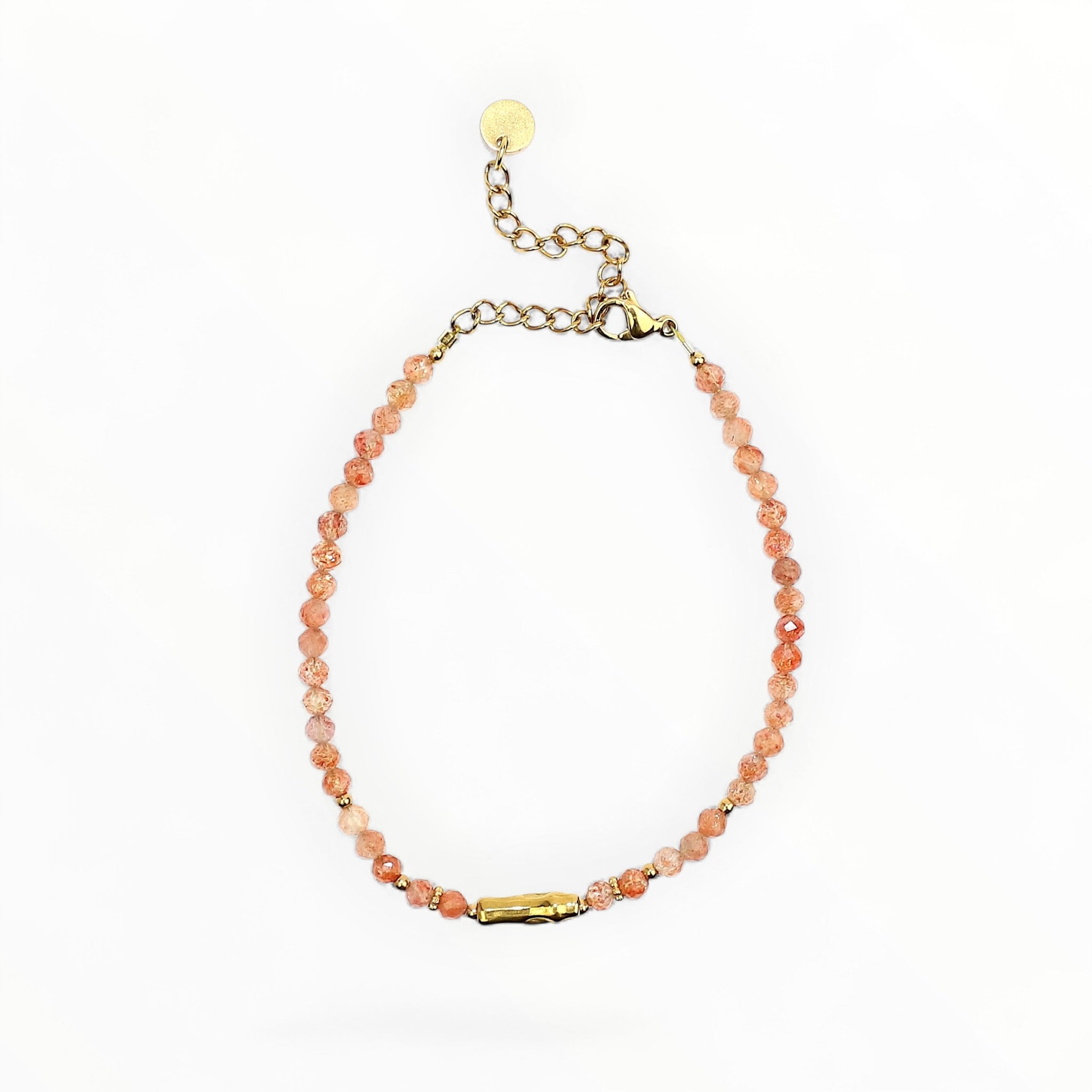 Bracelet "Coraux" Pierre de Soleil facettée