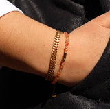 Bracelet "Coraux" Pierre de Soleil facettée