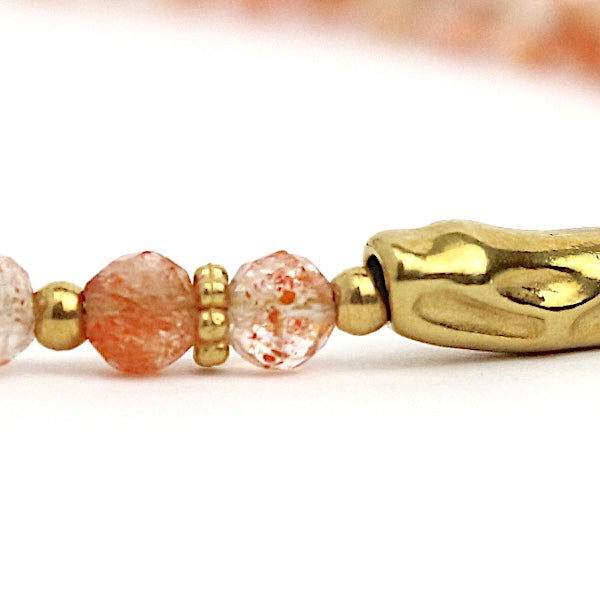 Bracelet "Coraux" Pierre de Soleil facettée