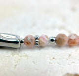 Bracelet "Coraux" Rhodochrosite facettée
