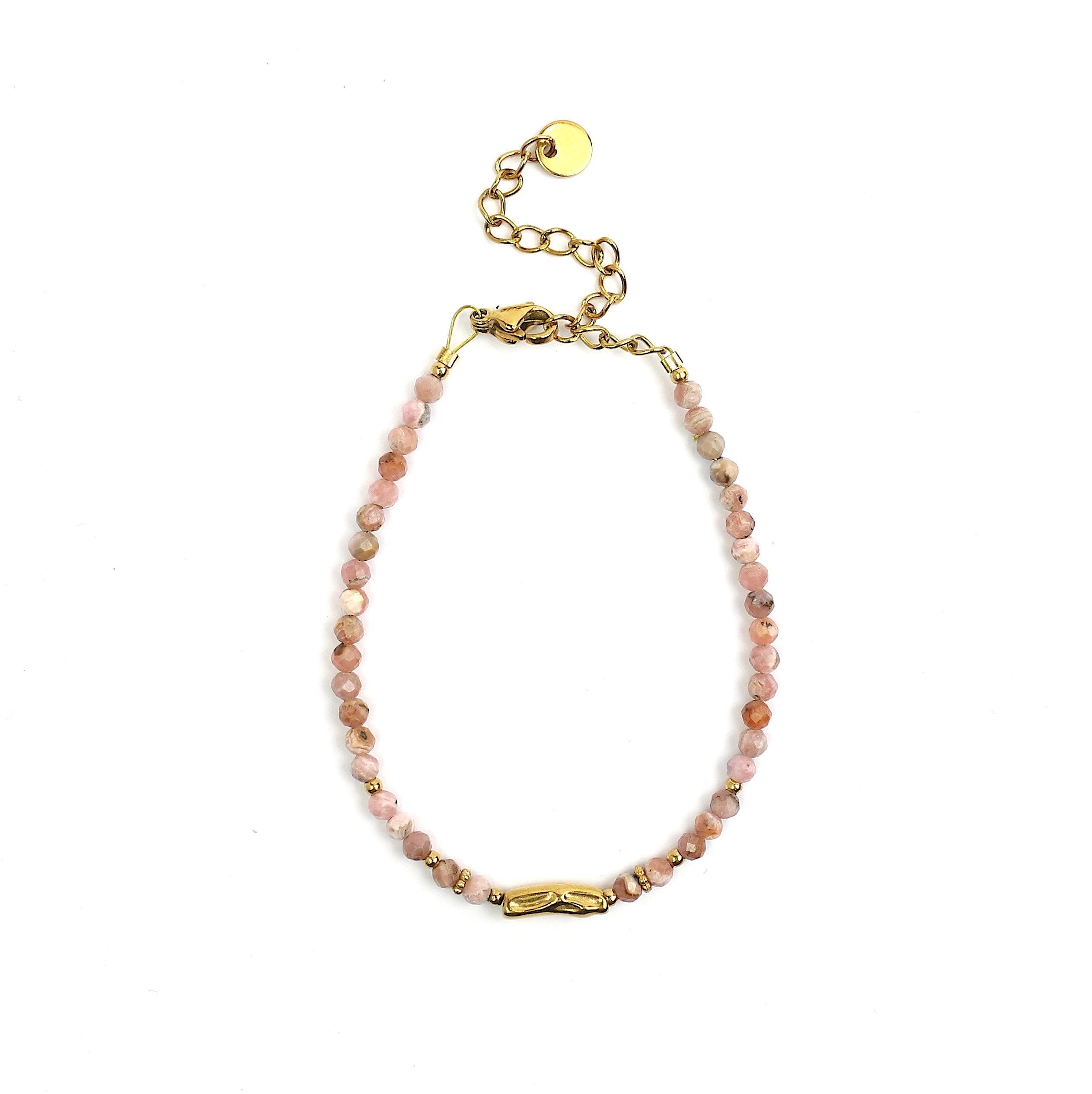 Bracelet "Coraux" Rhodochrosite facettée
