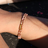 Bracelet "Coraux" Rhodochrosite facettée