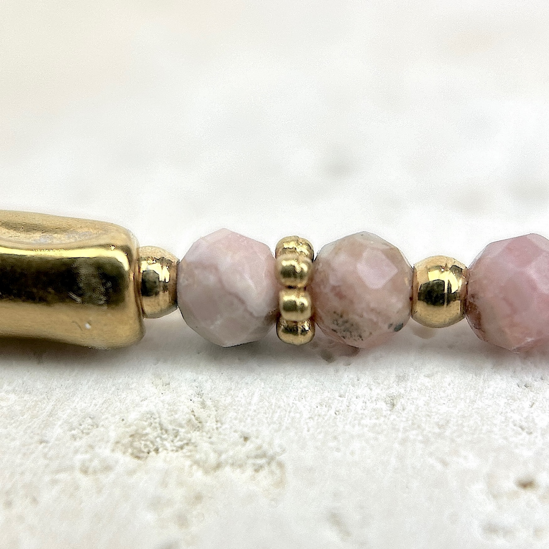 Bracelet "Coraux" Rhodochrosite facettée