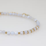 Bracelet "Eveil" Calcédoine bleue facettée