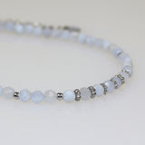 Bracelet "Eveil" Calcédoine bleue facettée