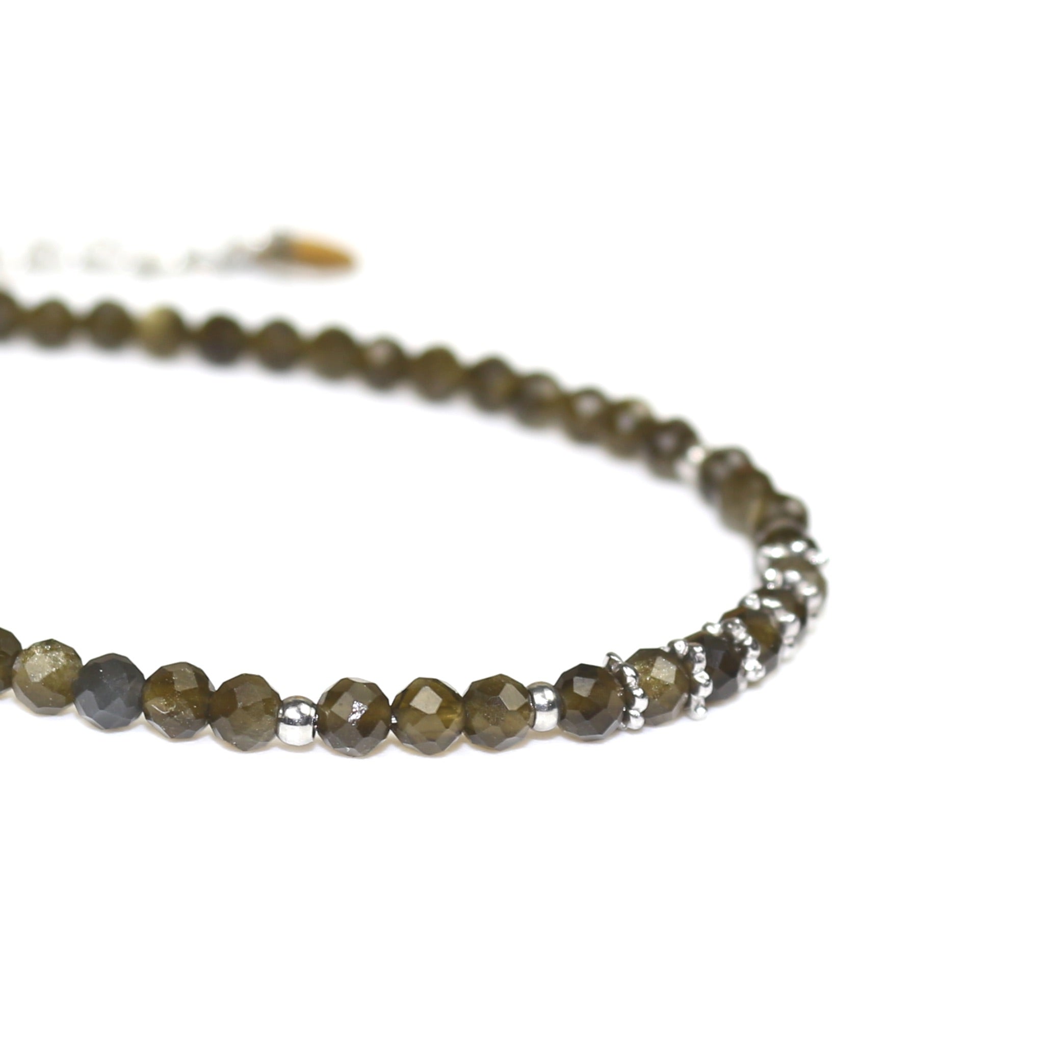 Bracelet "Eveil" Obsidienne dorée facettée
