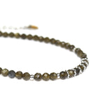 Bracelet "Eveil" Obsidienne dorée facettée