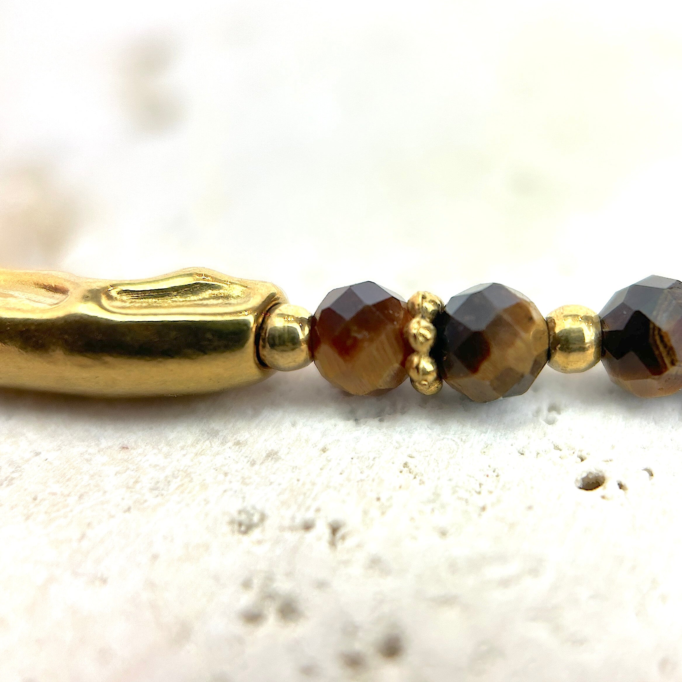Bracelet  "Coraux" Oeil de Tigre facetté