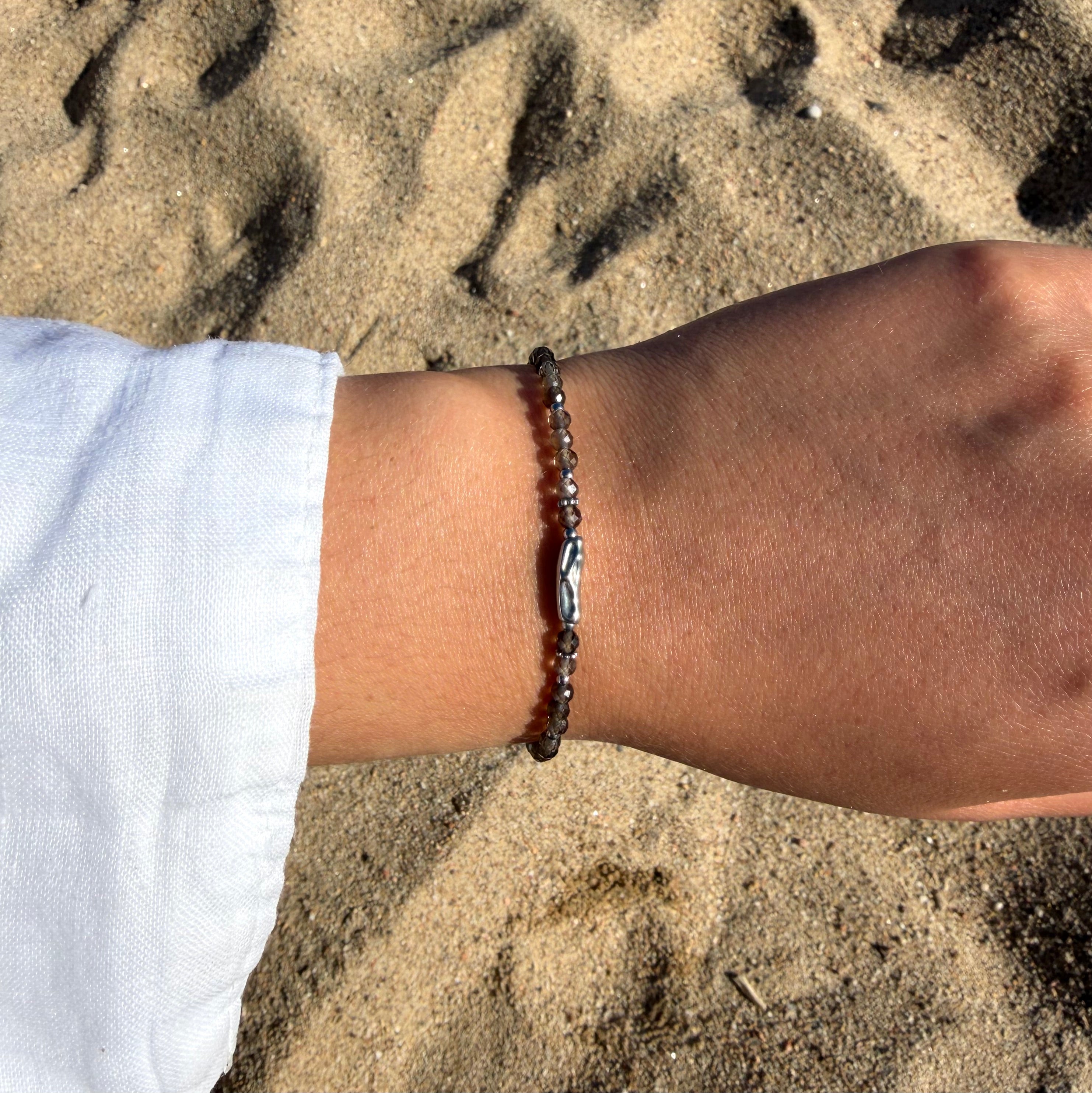 Bracelet "Coraux" Quartz fumé facetté
