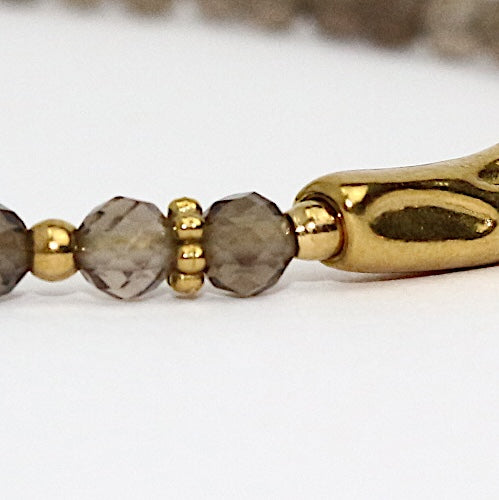 Bracelet "Coraux" Quartz fumé facetté