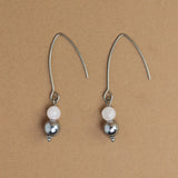 Boucles d'oreilles "Lyne" Quartz rose facetté