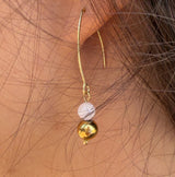 Boucles d'oreilles "Lyne" Quartz rose facetté