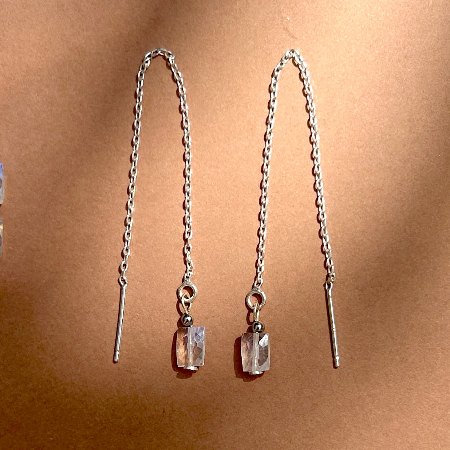 Boucles d'oreilles Chaine "ENVY" Pierre de Lune