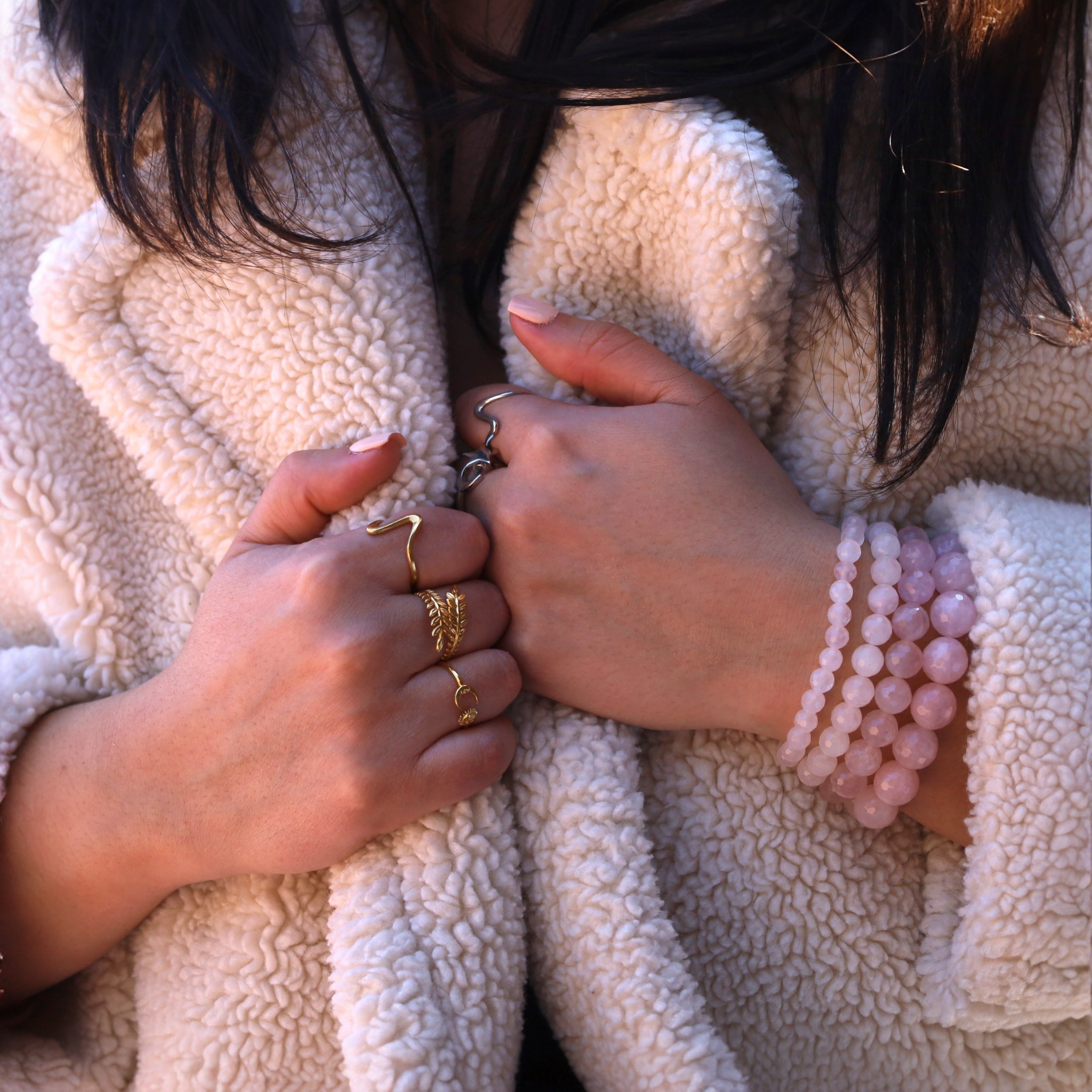 Bracelet "Essentiel" Quartz rose facetté