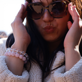 Bracelet "Essentiel" Quartz rose facetté