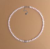 Collier "Lyne" Quartz rose facetté