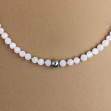 Collier "Lyne" Quartz rose facetté
