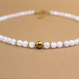 Collier "Lyne" Quartz rose facetté