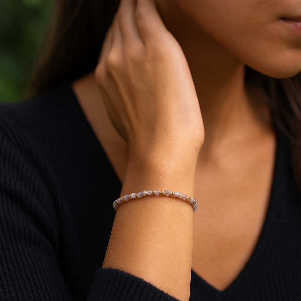 Bracelet "Eveil" Agate Botswana facettée