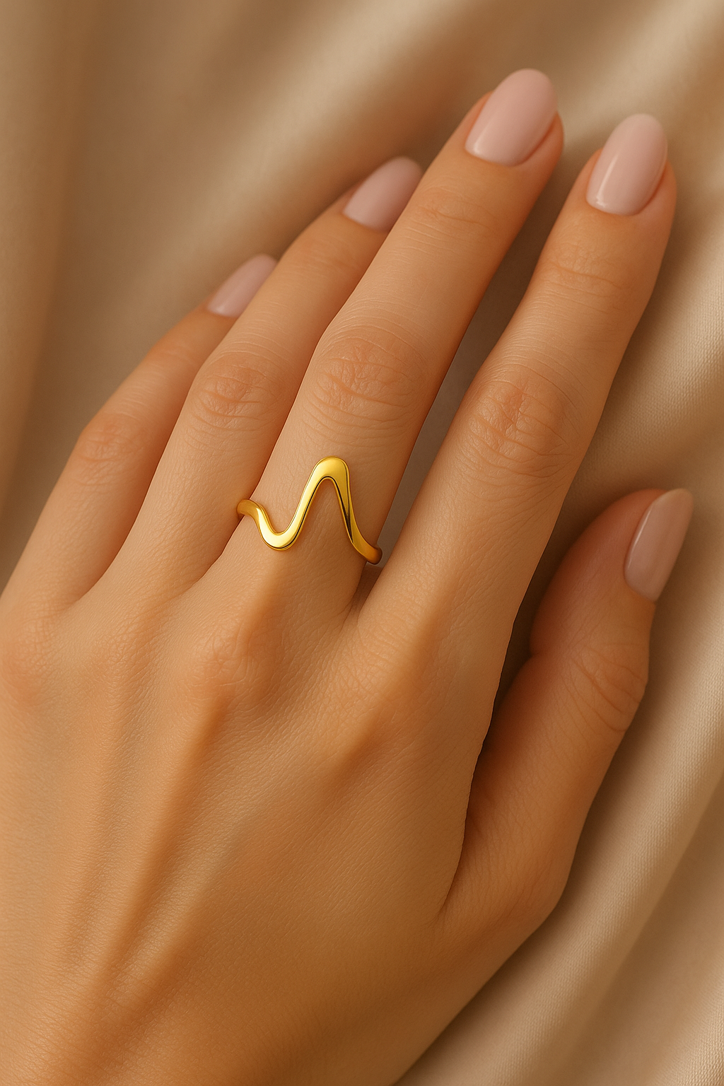 Bague Vague géométrique vintage Acier Inoxydable