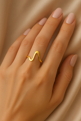 Bague Vague géométrique vintage Acier Inoxydable