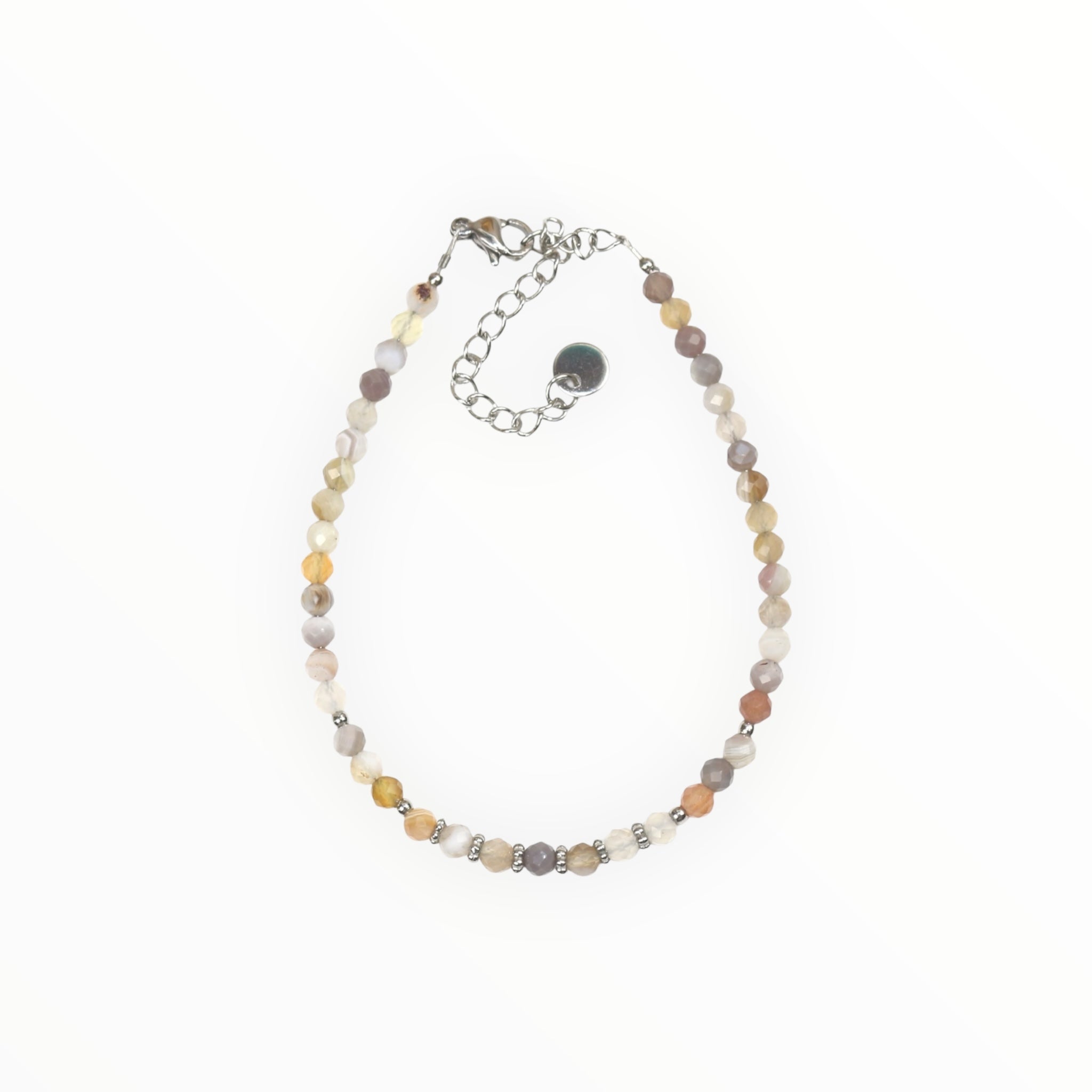 Bracelet "Eveil" Agate Botswana facettée