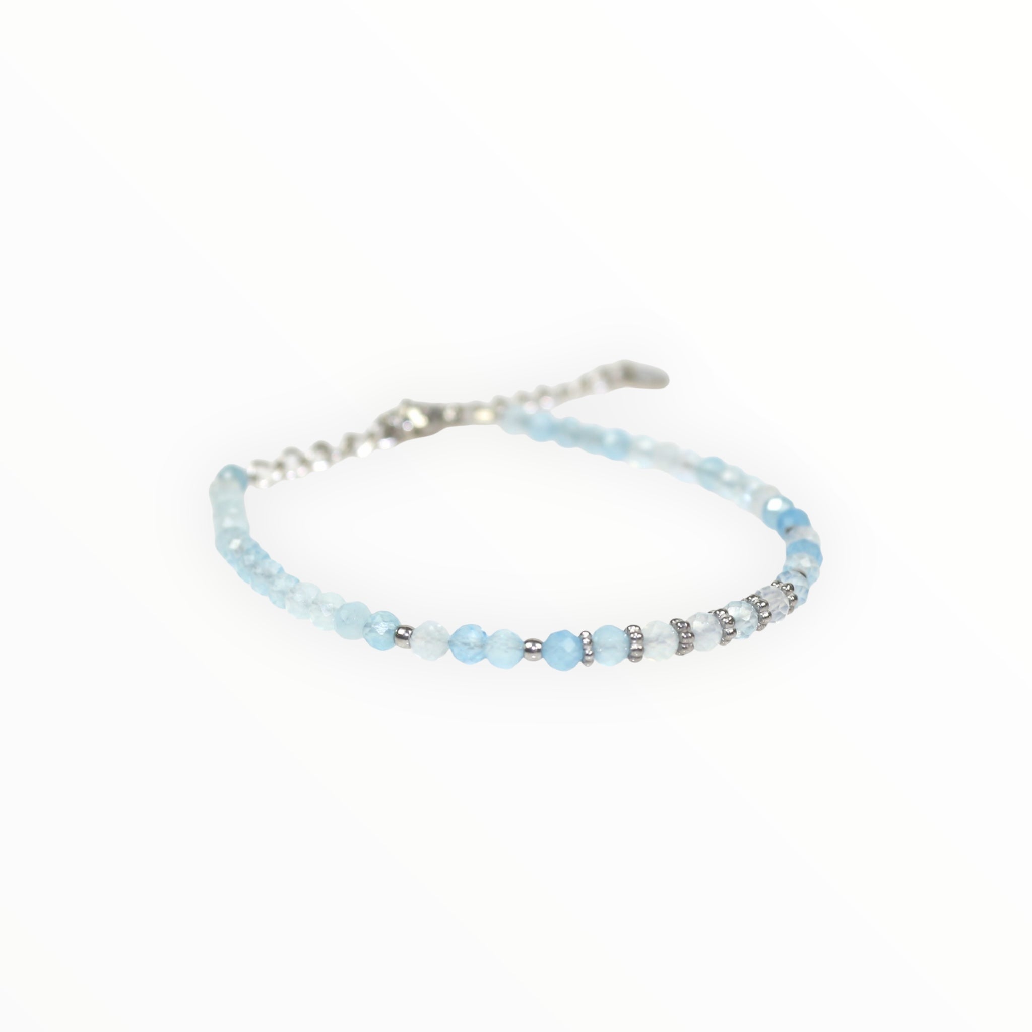 Bracelet "Eveil" Aigue-Marine facettée
