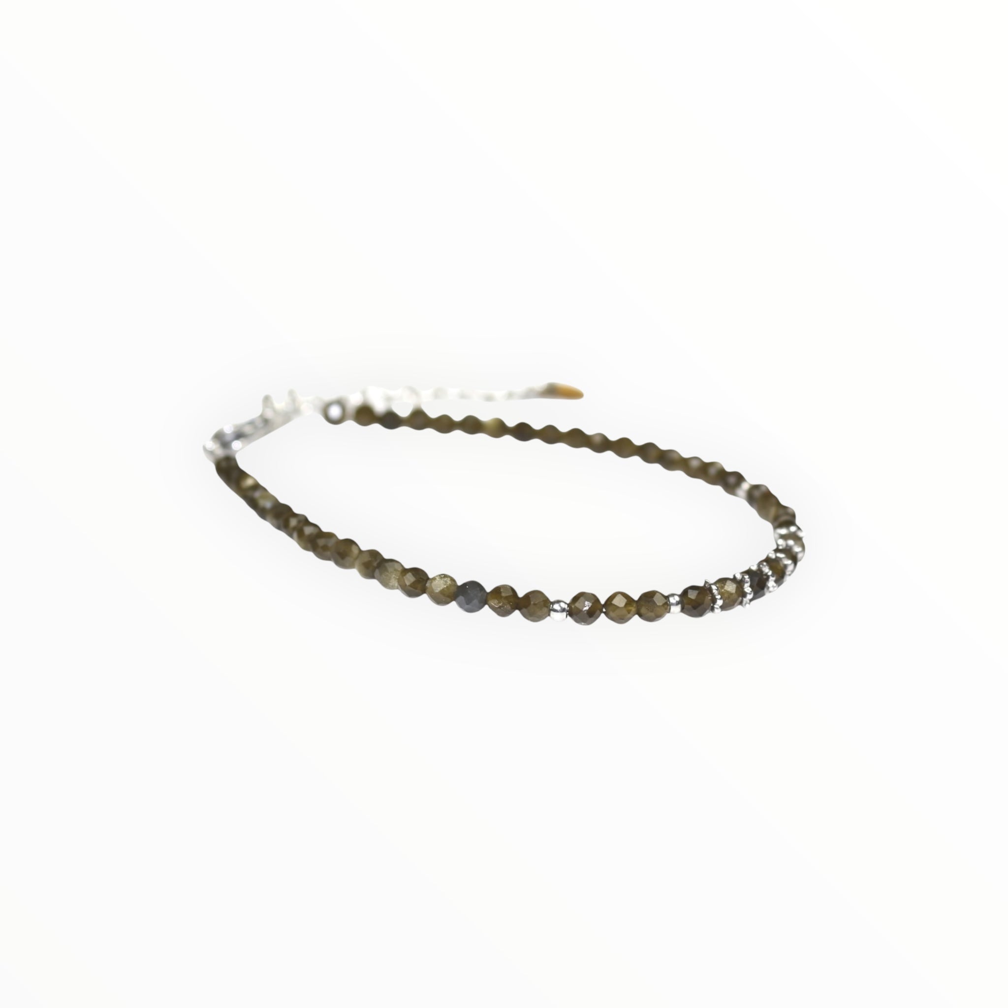 Bracelet "Eveil" Obsidienne dorée facettée
