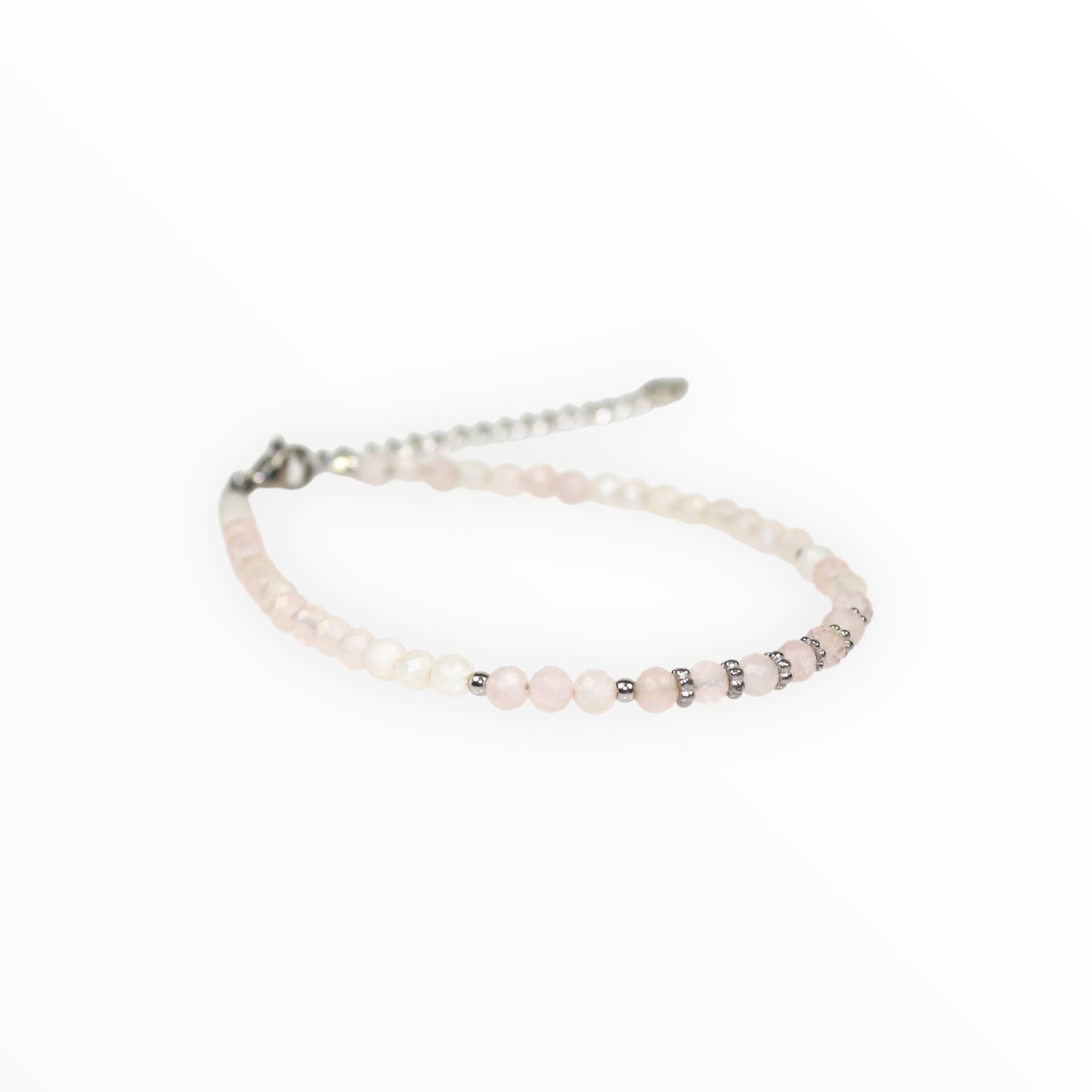 Bracelet "Eveil" Quartz rose facetté