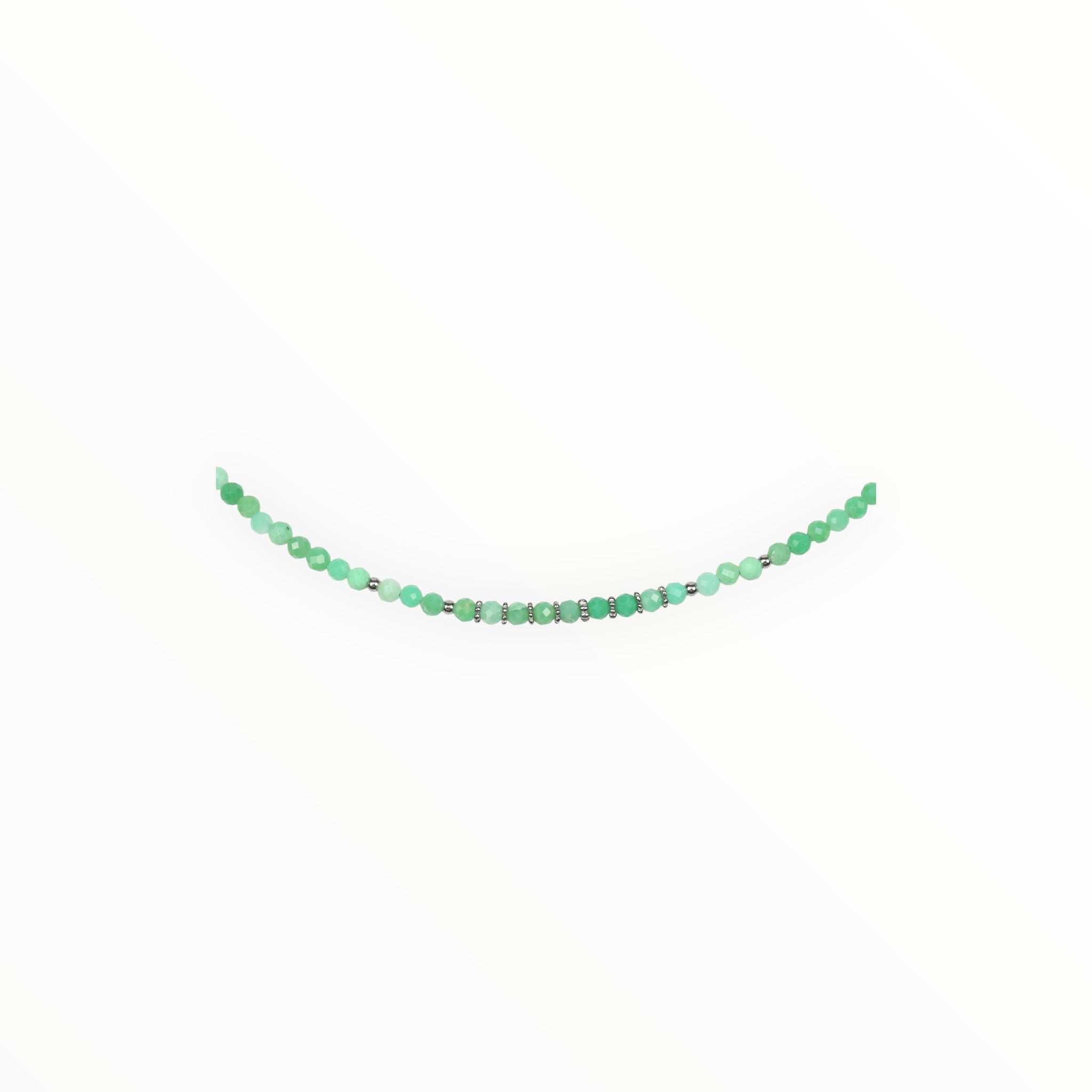 Collier "Eveil"Chrysoprase facettée