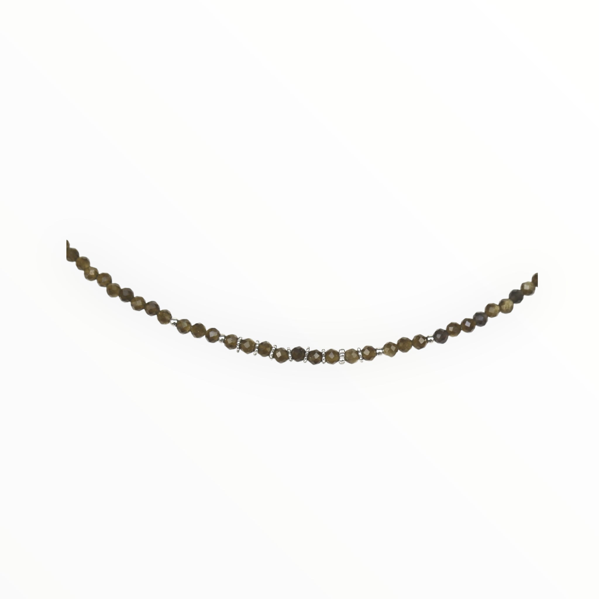 Collier "Eveil" Obsidienne dorée facettée