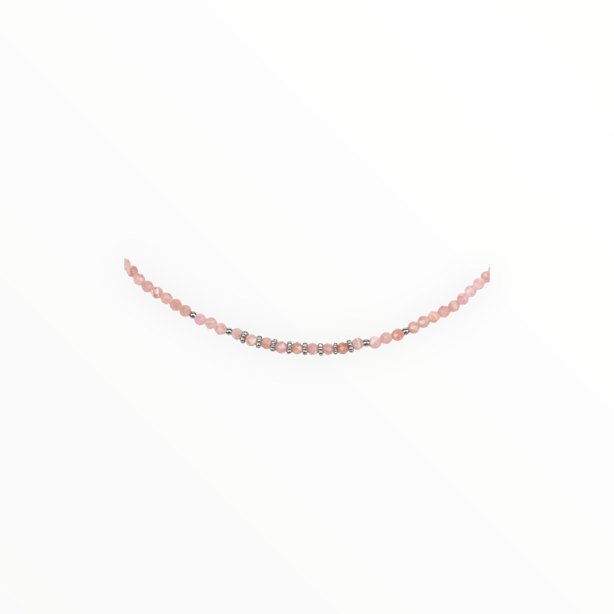 Collier "Eveil" Rhodochrosite facettée