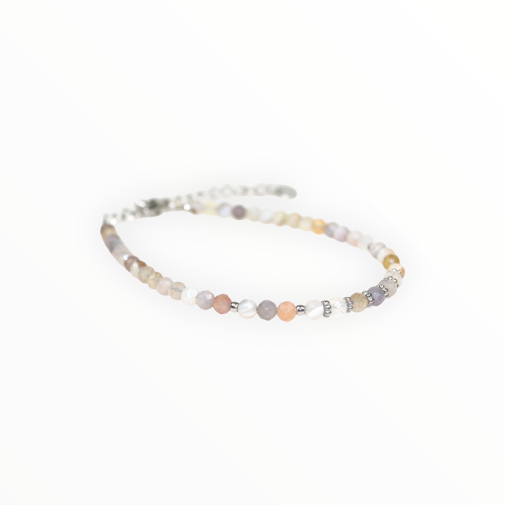 Bracelet "Eveil" Agate Botswana facettée