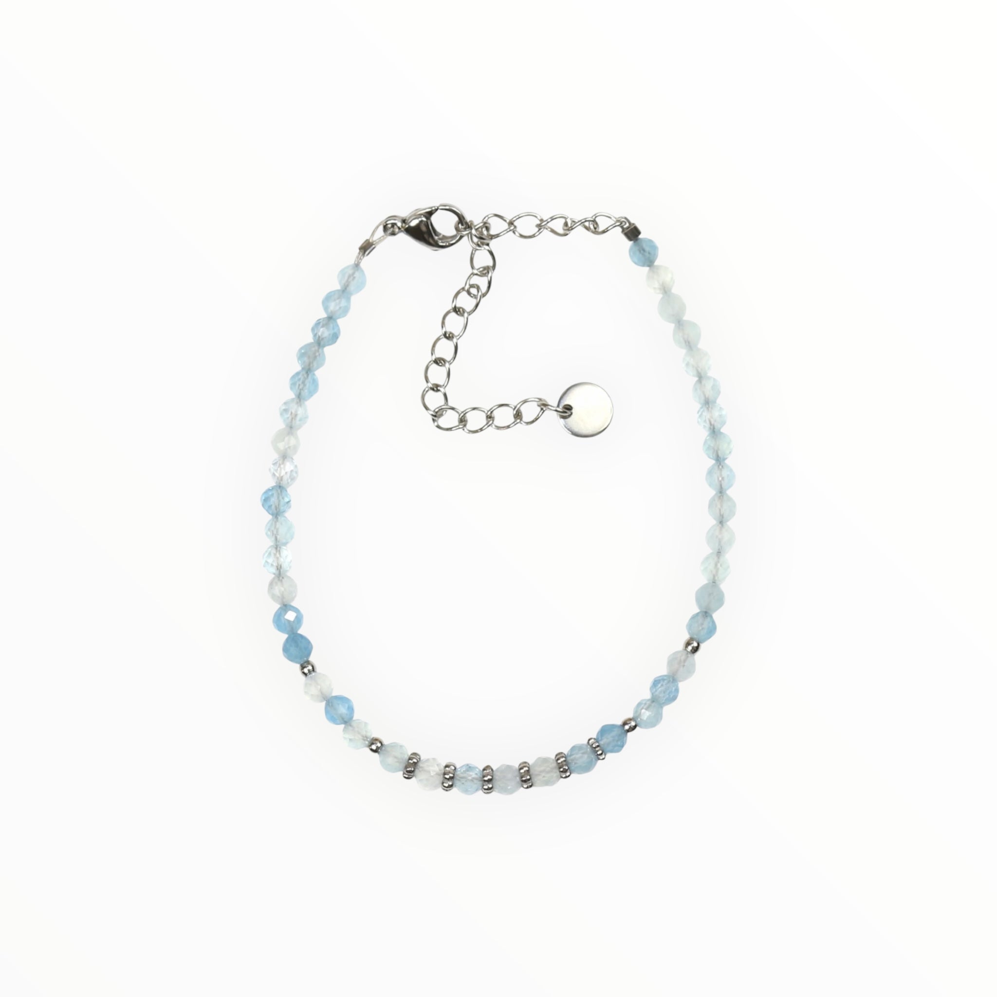 Bracelet "Eveil" Aigue-Marine facettée