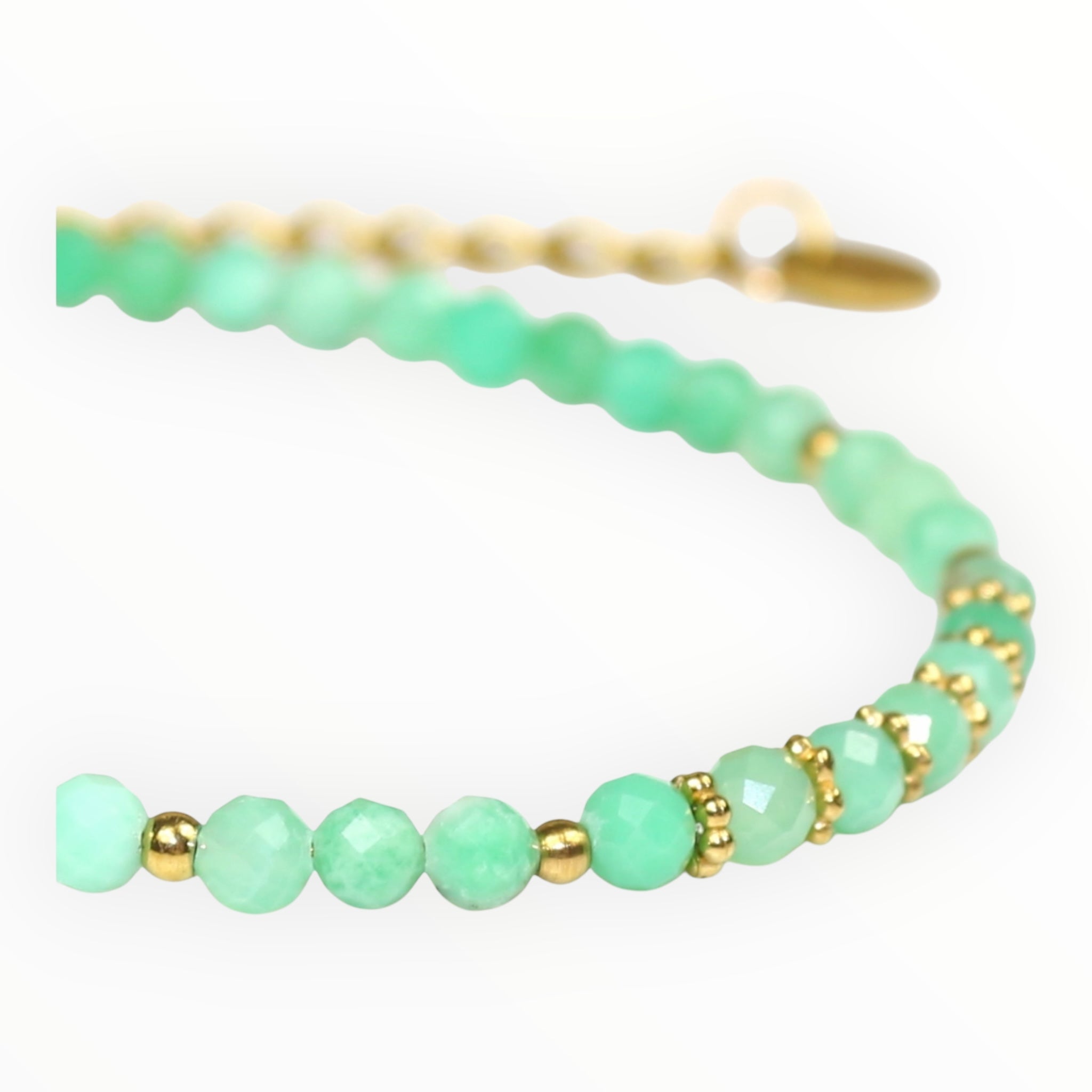 Bracelet "Eveil" Chrysoprase facettée