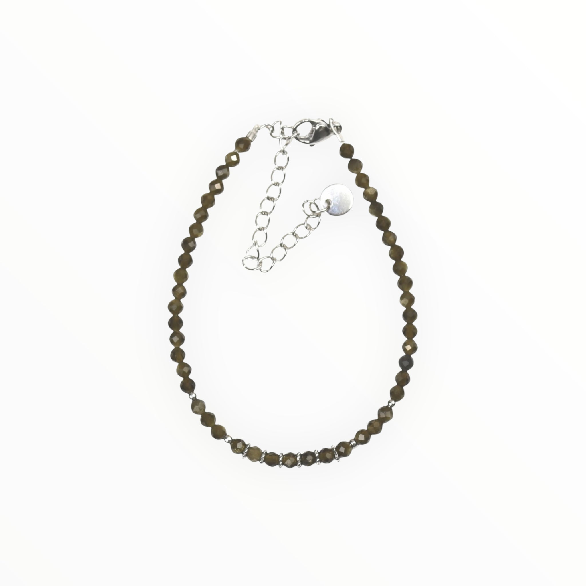 Bracelet "Eveil" Obsidienne dorée facettée