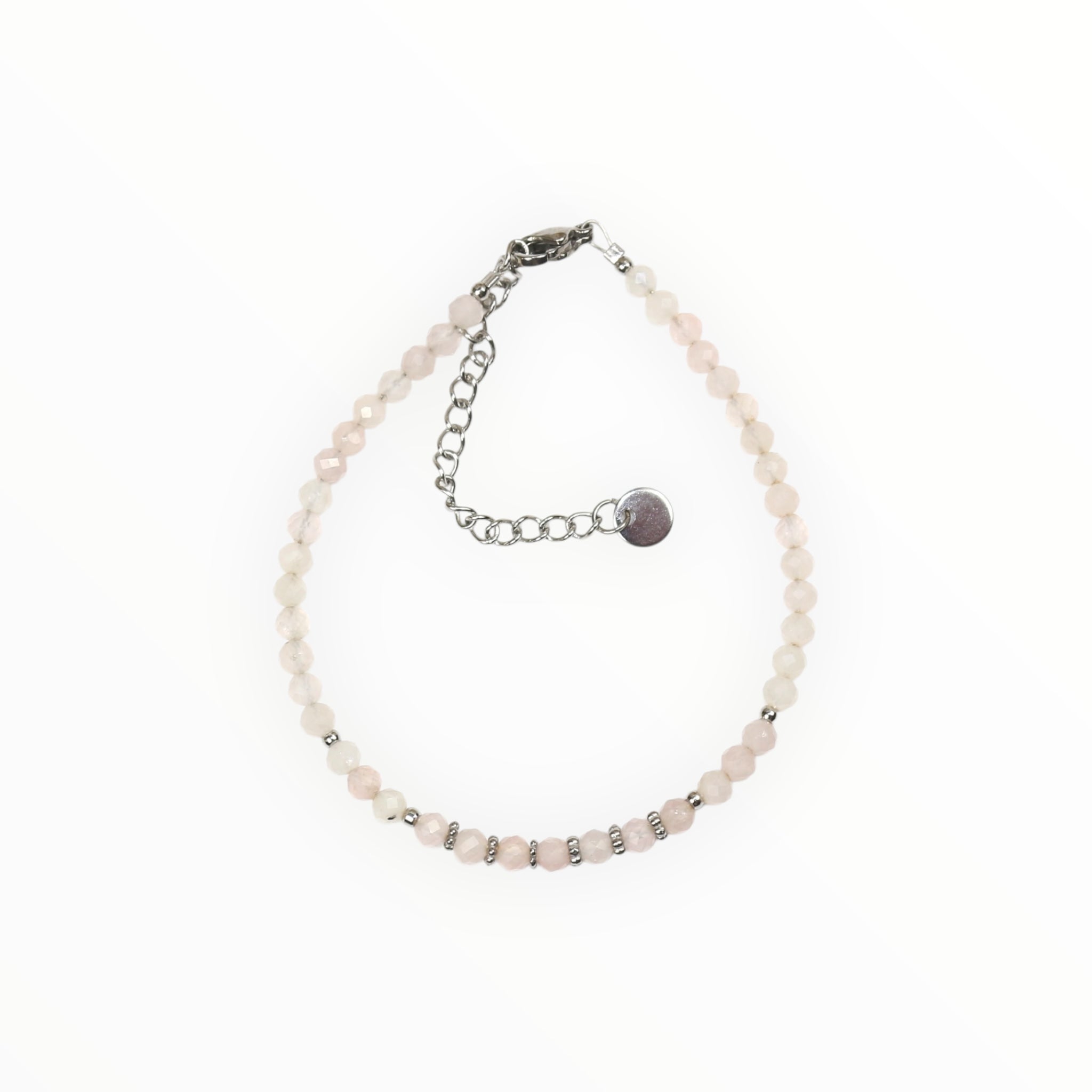 Bracelet "Eveil" Quartz rose facetté